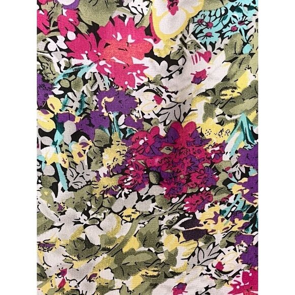 Madison Leigh Dress 16W Green Tank Midi Floral Shift Cottagecore Office Tropical - Picture 5 of 12